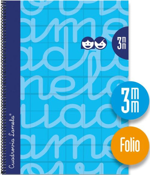  CUADERNO ESPIRAL Fº 80H 70G 3MM AZUL CUADROVIA EXTRA DURA 
