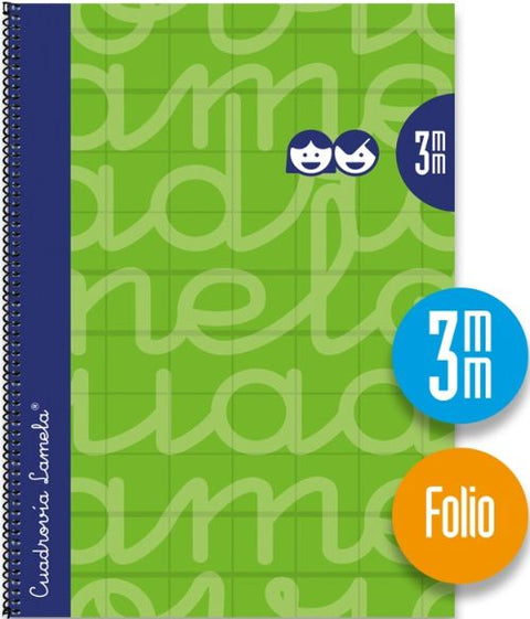  CUADERNO ESPIRAL Fº 80H 70G 3MM VERDE CUADROVIA EXTRA DURA 