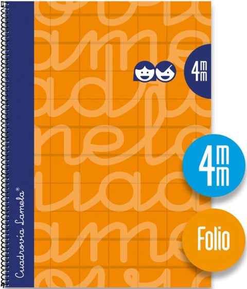  CUADERNO ESPIRAL Fº 80H 70G 4MM NARANJA CUADROVIA EXTRA DURA 