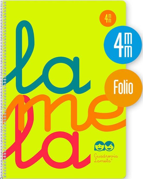 Cuaderno espiral fº 80h 90g 4mm amarillo cuadrovia polipropileno fluor 