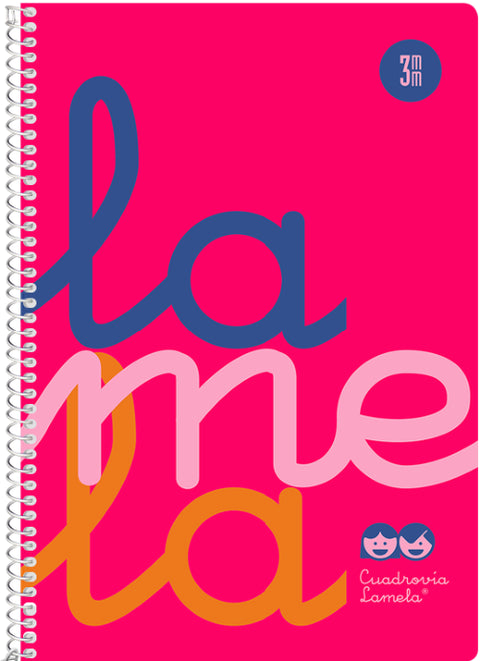  Cuaderno espiral 4º 80 hojas 90g 3mm rosa cuadrovia polipropileno flúor 