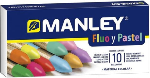  Estuche 10 ceras manley fluor + pastel 