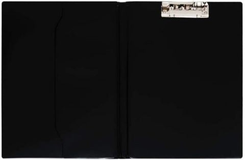  Carpeta fº con pinza superior pvc color negro con bolsa interior 