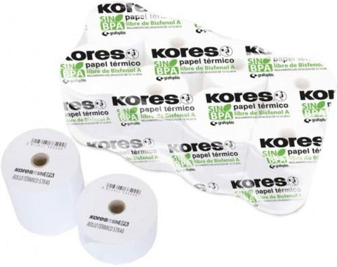  PACK 8 ROLLO PAPEL TERMICO SIN BISFENOL 80X80X12MM KORES 