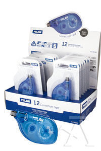  EXP 12 CINTA CORRECTORA MILAN 5MMX8M DIESTROS/ZURDOS 