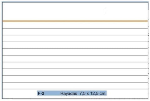  PAQ/100 FICHAS RAYADAS Nº2  7,5X12,5CM LOAN 