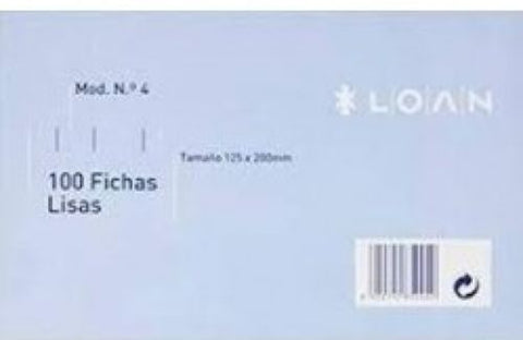  PAQ/100 FICHAS RAYADAS Nº4 12,5X20CM LOAN 