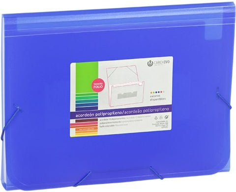  Carpeta fuelle fº 13 departamentos azul polipropíleno 