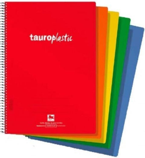  Paq/8 cuaderno espiral fº 80h 90g cuadricula 4x4 c/m tauroplastic tapa pp colores surtidos 
