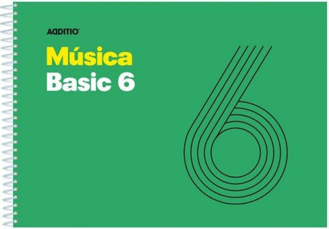  Cuaderno espiral musica basic 6 pentagramas de 9mm por pagina 25 hojas 