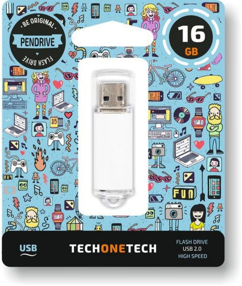  PENDRIVE 16GB USB 2.0 BLANCO 