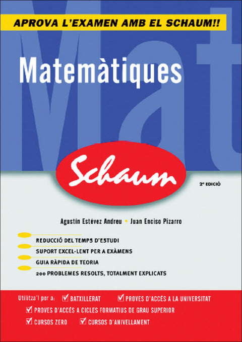  CUTR Matématicas Schaum Selectividad - Curso cero (Catalán) 