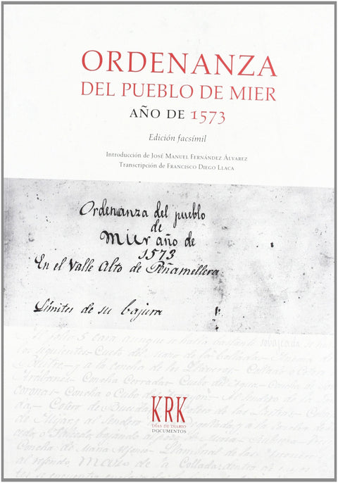  Ordenanza del pueblo de Mier. Año 1573 