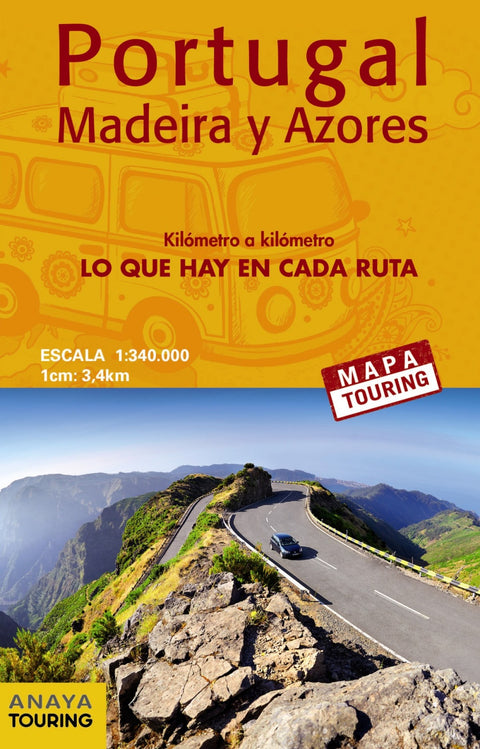  MAPA DE CARRETERAS DE PORTUGAL, MADEIRA Y AZORES 1:340.000 2018 