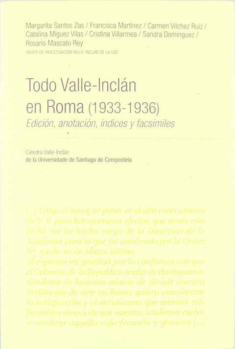  Todo Valle-Inclan En Roma (1933-1936) 
