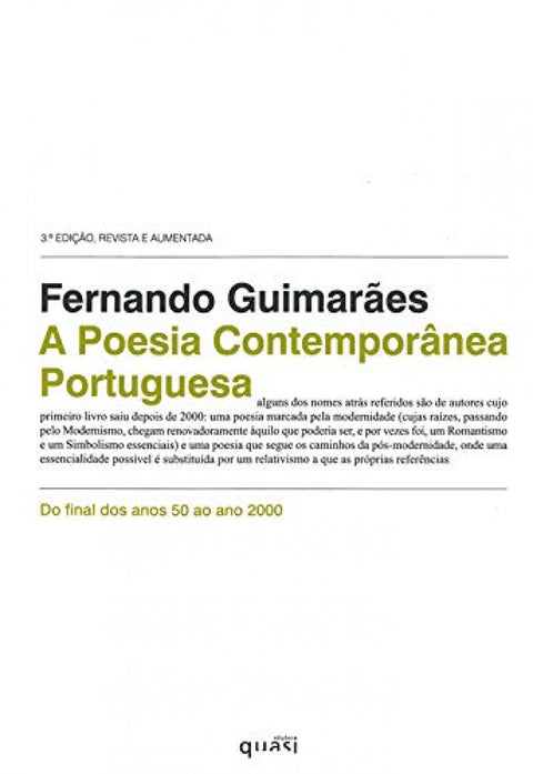  A POESIA CONTEMPORÂNEA PORTUGUESA - 3ª EDIÇÃO 